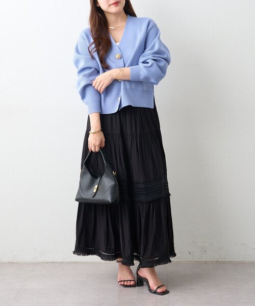 Remind me and forever(リマインドミーアンドフォーエバー)の「ティアードスカート(スカート・レディース・オフホワイト/ブラック/ナチュラル・FREE)」の18枚目の写真