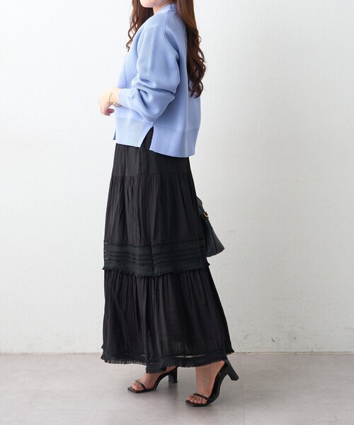 Remind me and forever(リマインドミーアンドフォーエバー)の「ティアードスカート(スカート・レディース・オフホワイト/ブラック/ナチュラル・FREE)」の19枚目の写真