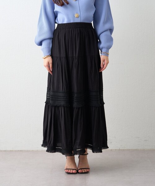 Remind me and forever(リマインドミーアンドフォーエバー)の「ティアードスカート(スカート・レディース・オフホワイト/ブラック/ナチュラル・FREE)」の20枚目の写真