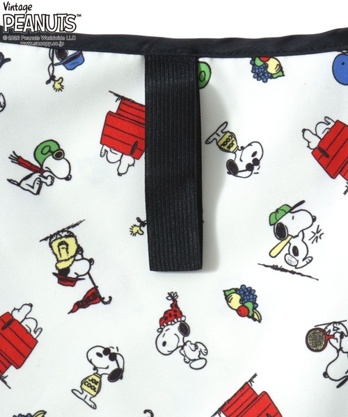 SNOOPY（スヌーピー）の「PEANUTS/ピーナッツコラボ FRUIT OF THE LOOM/フルーツオブザルーム スヌーピー 総柄 エコバッグ/トートバッグ/レディース メンズ（トートバッグ・レディース・チャコールグレー/アイボリー/イエロー・FREE）」の11枚目の写真