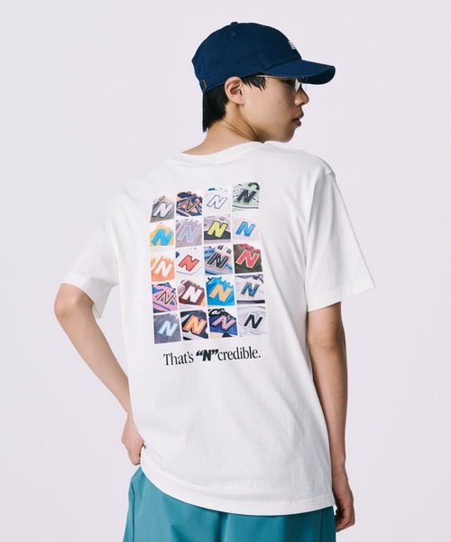 NEW BALANCE（ニューバランス）の「NコラージュTシャツ（Tシャツ/カットソー・メンズ・ライトパープル/オフホワイト/ブラック・SMALL/MEDIUM/LARGE/X-LARGE/XX-LARGE）」の4枚目の写真