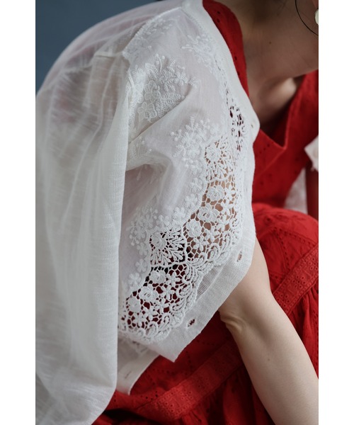 cawaii(カワイイ)の「雅なレースが流れる刺繍シアーカーディガン(カーディガン/ボレロ・レディース・ホワイト・FREE)」の18枚目の写真
