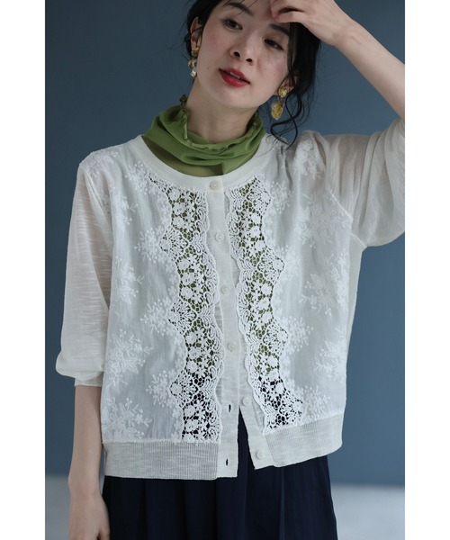 cawaii(カワイイ)の「雅なレースが流れる刺繍シアーカーディガン(カーディガン/ボレロ・レディース・ホワイト・FREE)」の20枚目の写真