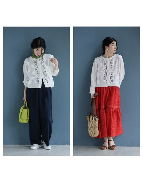 cawaii(カワイイ)の「雅なレースが流れる刺繍シアーカーディガン(カーディガン/ボレロ・レディース・ホワイト・FREE)」の9枚目の写真