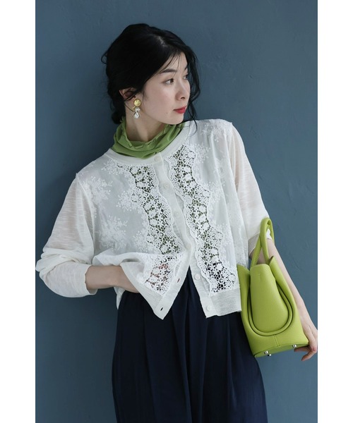 cawaii(カワイイ)の「雅なレースが流れる刺繍シアーカーディガン(カーディガン/ボレロ・レディース・ホワイト・FREE)」の12枚目の写真