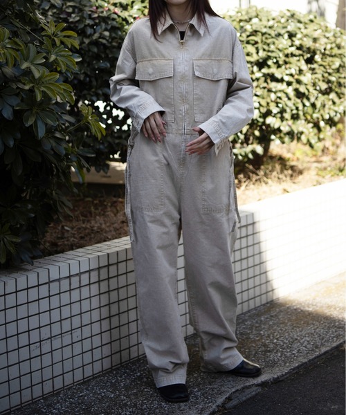 UNIVERSAL OVERALL(ユニバーサルオーバーオール)の「VINTAGE JUMP SUIT/ジャンプスーツ(つなぎ/オールインワン・レディース・ベージュ/ブルー系その他・F)」の1枚目の写真