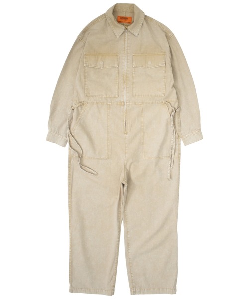 UNIVERSAL OVERALL(ユニバーサルオーバーオール)の「VINTAGE JUMP SUIT/ジャンプスーツ(つなぎ/オールインワン・レディース・ベージュ/ブルー系その他/チャコールグレー・F)」の4枚目の写真
