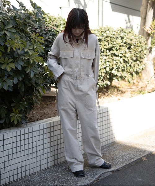UNIVERSAL OVERALL(ユニバーサルオーバーオール)の「VINTAGE JUMP SUIT/ジャンプスーツ(つなぎ/オールインワン・レディース・ベージュ/ブルー系その他/チャコールグレー・F)」の12枚目の写真