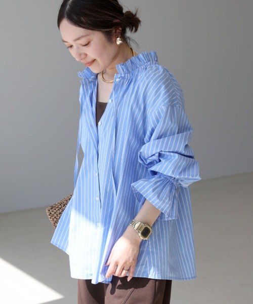 フィロソフィー アルベルタフェレッティ ストライプ フリルシャツ 40 フリルカラーストライプ2WAYブラウス（シャツ/ブラウス）｜Aletta vita