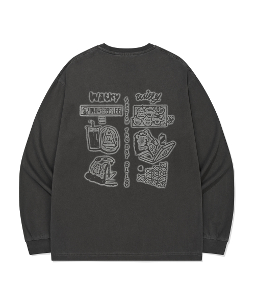 Wacky WiLLy(ワッキーウィリー)の「ピグメントウォッシングロングスリーブチャコール(Tシャツ/カットソー・レディース・その他・SMALL/MEDIUM/LARGE/X-LARGE)」の3枚目の写真