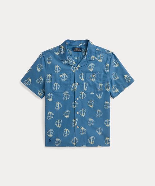 POLO RALPH LAUREN CHILDRENSWEAR(ポロ ラルフ ローレン チルドレンズウェア)の「アンカープリント コットン オックスフォード シャツ(シャツ/ブラウス・キッズ・マルチ・L/M/S/XL)」の1枚目の写真