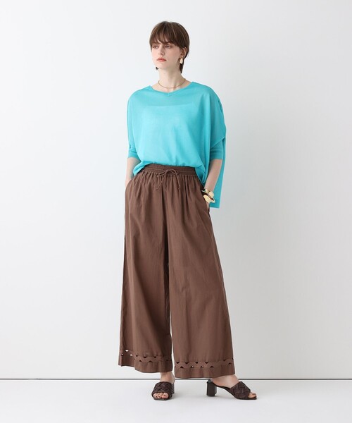 allureville(アルアバイル)の「ウェーブレースイージーパンツ(その他パンツ・レディース・ブラウン/ネイビー・2/1)」の8枚目の写真