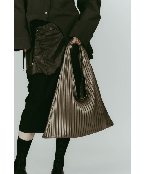 leather pleats bag