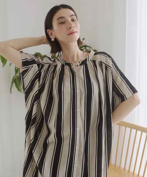 ANGIE(アンジー)の「コットン スラブ マルチストライプ シャツワンピース / 夏服(ワンピース・レディース・ブラウン系その他/ブラック系その他/グリーン系その他・FREE)」の17枚目の写真