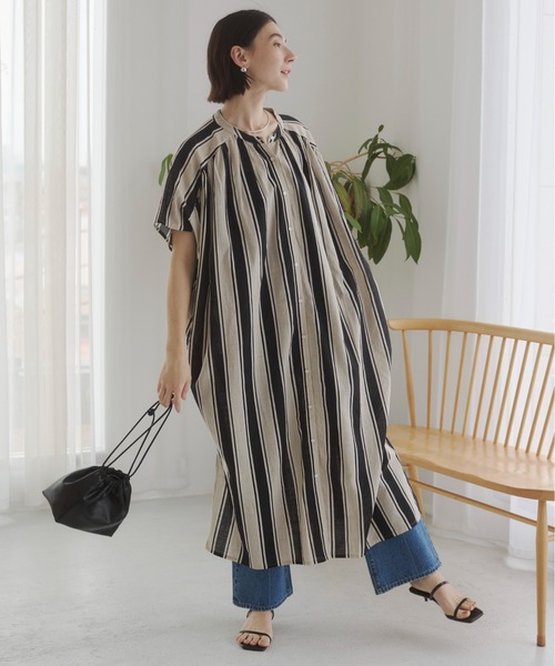 ANGIE(アンジー)の「コットン スラブ マルチストライプ シャツワンピース / 夏服(ワンピース・レディース・ブラウン系その他/ブラック系その他/グリーン系その他・FREE)」の14枚目の写真