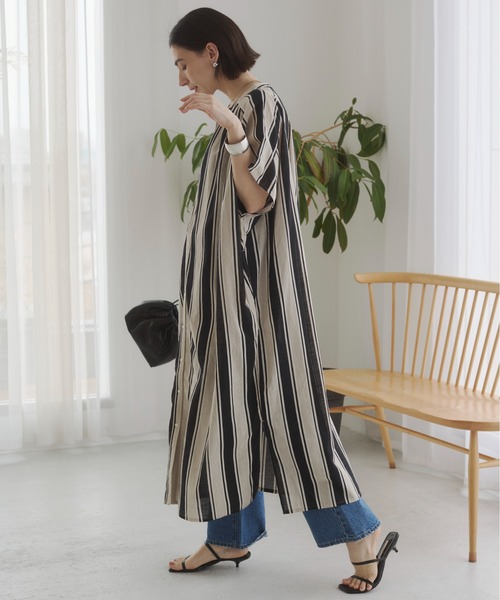 ANGIE(アンジー)の「コットン スラブ マルチストライプ シャツワンピース / 夏服(ワンピース・レディース・ブラウン系その他/ブラック系その他/グリーン系その他・FREE)」の13枚目の写真