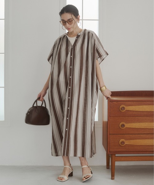 ANGIE(アンジー)の「コットン スラブ マルチストライプ シャツワンピース / 夏服(ワンピース・レディース・ブラウン系その他/ブラック系その他/グリーン系その他・FREE)」の21枚目の写真