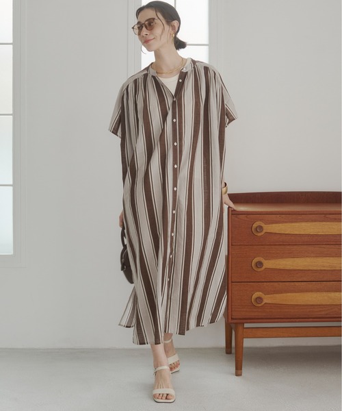 ANGIE(アンジー)の「コットン スラブ マルチストライプ シャツワンピース / 夏服(ワンピース・レディース・ブラウン系その他/ブラック系その他/グリーン系その他・FREE)」の22枚目の写真