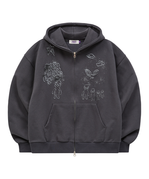 HOODHOOD(フッドフッド)の「ドゥドゥルエイリアン フードジップアップ チャコール(パーカー・レディース・その他・1/2)」の5枚目の写真