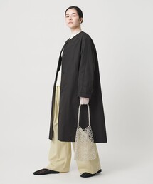 【WEB限定】コットンナイロン ツイルノーカラーコート
