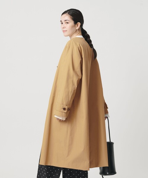 BEAUTY&YOUTH UNITED ARROWS(ビューティーアンドユースユナイテッドアローズ)の「【WEB限定】コットンナイロン ツイルノーカラーコート(その他アウター・レディース・ブラック/ベージュ・S/L/M)」の4枚目の写真