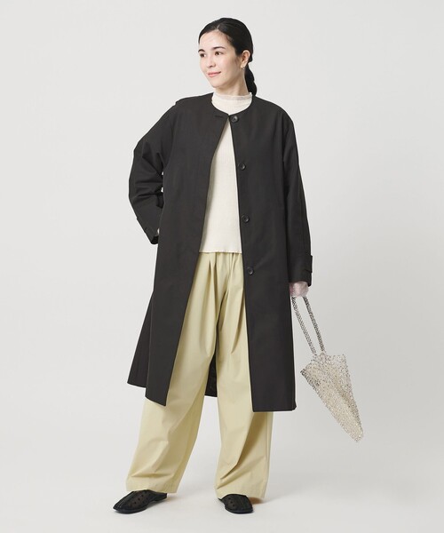 WEB限定】コットンナイロン ツイルノーカラーコート（その他アウター