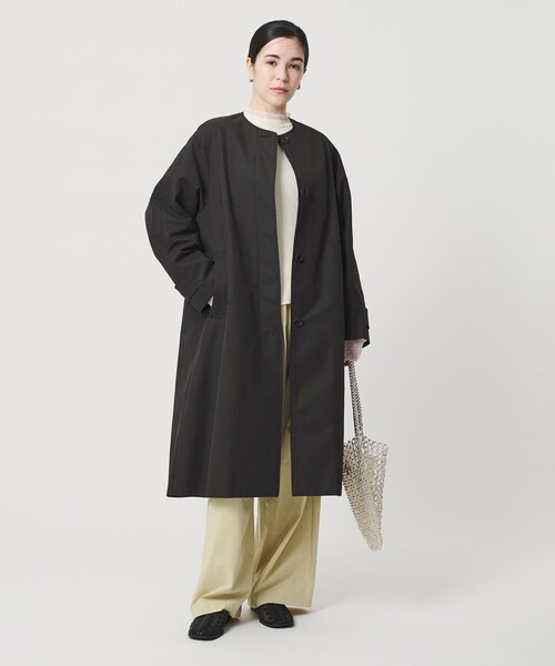 WEB限定】コットンナイロン ツイルノーカラーコート（その他アウター