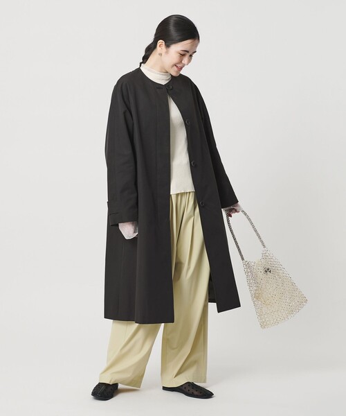 WEB限定】コットンナイロン ツイルノーカラーコート（その他アウター