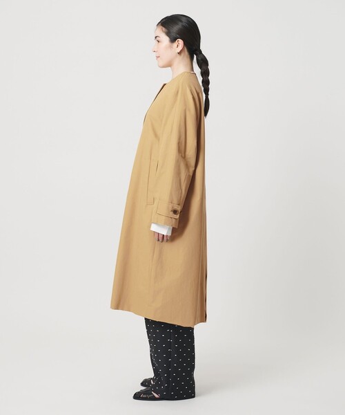 WEB限定】コットンナイロン ツイルノーカラーコート（その他アウター