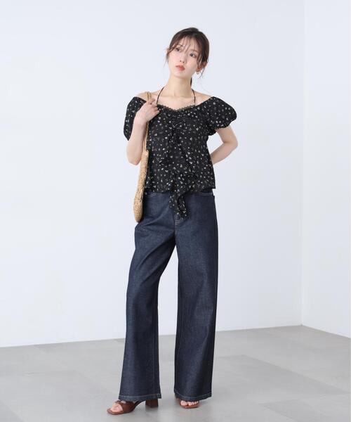 ♡ Free's Mart 今季 パネル花柄2wayブラウス ♡ ◇フラワー2WAYラッフルブラウス（シャツ/ブラウス）｜FREE'S MART