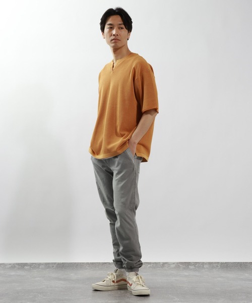 BAYFLOW（ベイフロー）の「[セットでお得!]メッシュレイヤードニットプルオーバー（Tシャツ/カットソー・メンズ・ネイビー/オレンジ/グリーン/チャコール・MEDIUM/LARGE）」の20枚目の写真