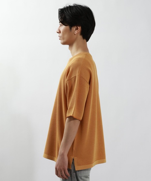 BAYFLOW（ベイフロー）の「[セットでお得!]メッシュレイヤードニットプルオーバー（Tシャツ/カットソー・メンズ・ネイビー/オレンジ/グリーン/チャコール・MEDIUM/LARGE）」の7枚目の写真