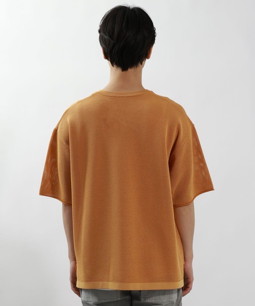 BAYFLOW（ベイフロー）の「[セットでお得!]メッシュレイヤードニットプルオーバー（Tシャツ/カットソー・メンズ・ネイビー/オレンジ/グリーン/チャコール・MEDIUM/LARGE）」の8枚目の写真