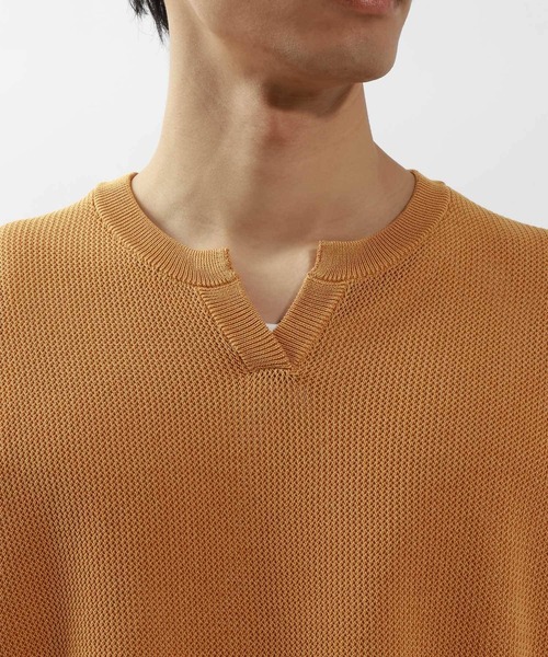 BAYFLOW（ベイフロー）の「[セットでお得!]メッシュレイヤードニットプルオーバー（Tシャツ/カットソー・メンズ・ネイビー/オレンジ/グリーン/チャコール・MEDIUM/LARGE）」の11枚目の写真