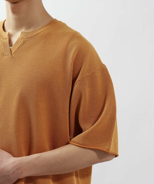 BAYFLOW（ベイフロー）の「[セットでお得!]メッシュレイヤードニットプルオーバー（Tシャツ/カットソー・メンズ・ネイビー/オレンジ/グリーン/チャコール・MEDIUM/LARGE）」の12枚目の写真