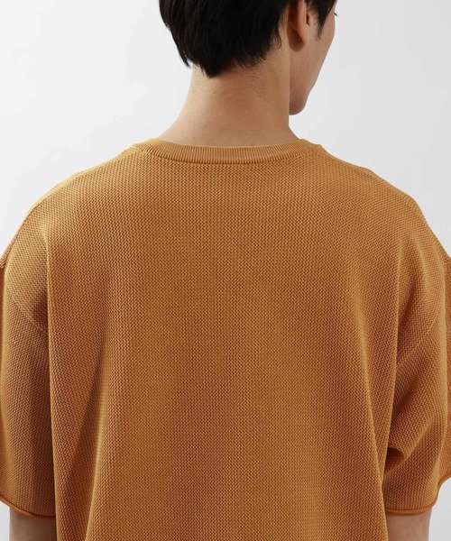 BAYFLOW（ベイフロー）の「[セットでお得!]メッシュレイヤードニットプルオーバー（Tシャツ/カットソー・メンズ・ネイビー/オレンジ/グリーン/チャコール・MEDIUM/LARGE）」の5枚目の写真