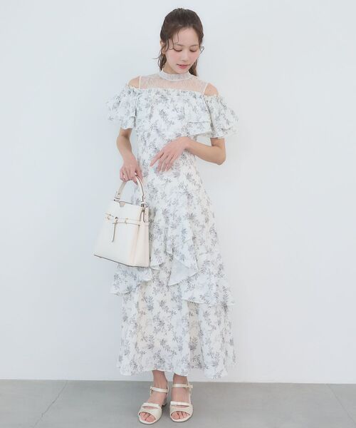 MAJESTIC LEGON(マジェスティックレゴン)の「ウエストきゅっとオフショルワンピ(ワンピース・レディース・ブルー系その他2/グレー系その他/ホワイト系その他2・MEDIUM/SMALL)」の18枚目の写真