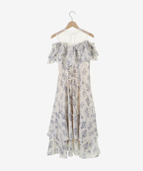 MAJESTIC LEGON(マジェスティックレゴン)の「ウエストきゅっとオフショルワンピ(ワンピース・レディース・ブルー系その他2/グレー系その他/ホワイト系その他2・MEDIUM/SMALL)」の16枚目の写真