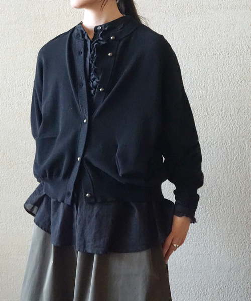 JOURNAL STANDARD LUXE（ジャーナルスタンダード　ラックス）の「ハイツイストガーゼ Wフリルブラウス（シャツ/ブラウス・レディース・ブラック/ホワイト×ホワイト・FREE）」の10枚目の写真