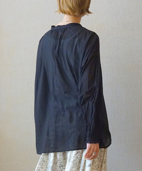 JOURNAL STANDARD LUXE（ジャーナルスタンダード　ラックス）の「ハイツイストガーゼ Wフリルブラウス（シャツ/ブラウス・レディース・ブラック/ホワイト×ホワイト・FREE）」の6枚目の写真