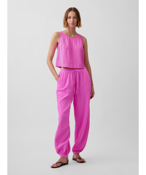 GAP(ギャップ)の「コットンガーゼ バレルジョガーパンツ(その他パンツ・レディース・ブラック/ピンク/ブルー・S/M/L/XS/XXS)」の4枚目の写真