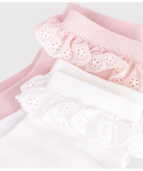 PETIT BATEAU（プチバトー）の「フリル付きソックス２枚組（ソックス/靴下・キッズ・その他1・3-4Y/5-6Y/8Y-10Y/12Y-14Y）」の2枚目の写真