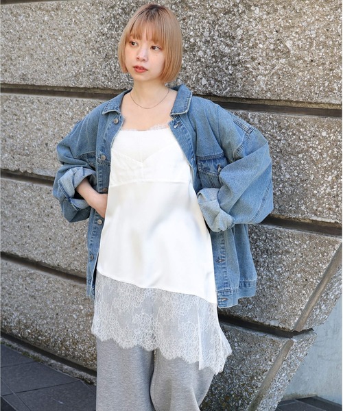 tiptop(ティップトップ)の「【ZOZO限定アイテム】サテンレース切り替えキャミ(キャミソール・レディース・オフホワイト/ホワイト系その他/ブラック/ブラック系その他・FREE)」の21枚目の写真