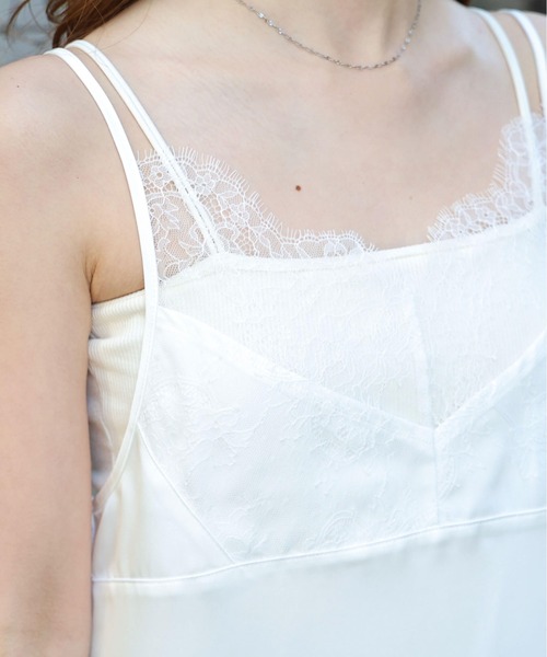 tiptop(ティップトップ)の「【ZOZO限定アイテム】サテンレース切り替えキャミ(キャミソール・レディース・オフホワイト/ホワイト系その他/ブラック/ブラック系その他・FREE)」の16枚目の写真