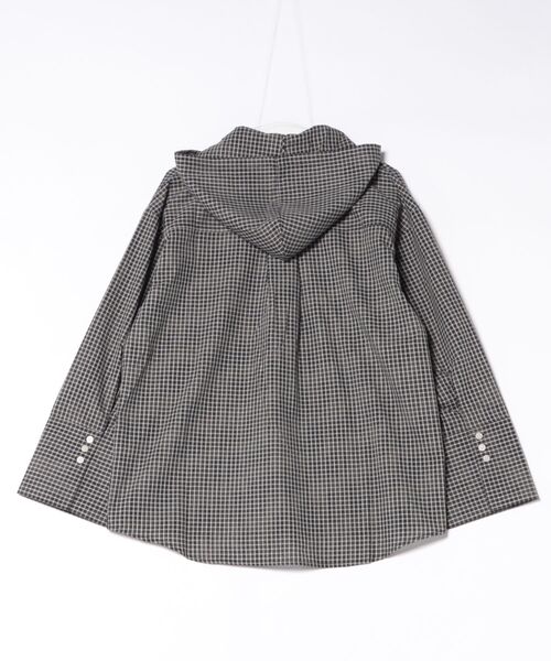 Sawa a la mode(サワアラモード)の「チェック柄フーディーオーバーシャツ(シャツ/ブラウス・レディース・アイボリー/ブラック・FREE)」の10枚目の写真