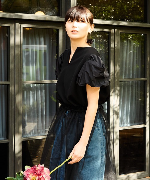 Ranerrh(ラネリ)の「<再入荷>バルーンスリーブブラウス【結婚式・二次会・パーティー】【入卒園・入卒式】【オケージョン・セレモニー】【デイリー/オフィスにも使える】(シャツ/ブラウス・レディース・ブラック・38)」の18枚目の写真