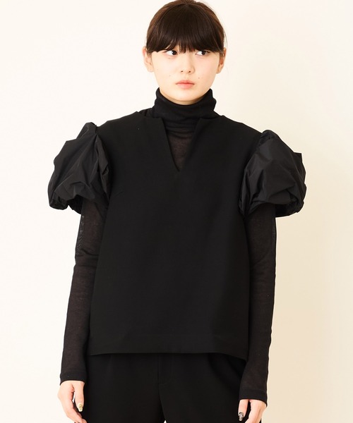 Ranerrh(ラネリ)の「<再入荷>バルーンスリーブブラウス【結婚式・二次会・パーティー】【入卒園・入卒式】【オケージョン・セレモニー】【デイリー/オフィスにも使える】(シャツ/ブラウス・レディース・ブラック・38)」の21枚目の写真