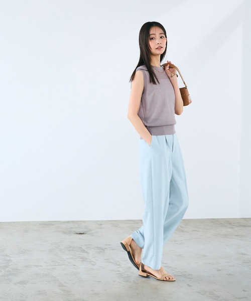 CROSS FUNCTION（クロスファンクション）の「《洗える》サマ美え シアーリブニットベスト【CROSS FUNCTION/クロスファンクション】（ベスト・レディース・モカ/ブラック・LL/L/M）」の8枚目の写真