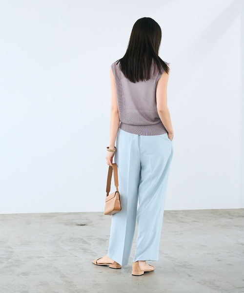 CROSS FUNCTION（クロスファンクション）の「《洗える》サマ美え シアーリブニットベスト【CROSS FUNCTION/クロスファンクション】（ベスト・レディース・モカ/ブラック・LL/L/M）」の12枚目の写真