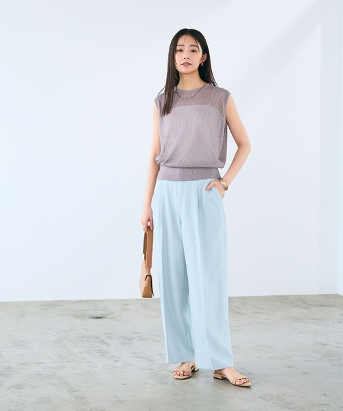 CROSS FUNCTION（クロスファンクション）の「《洗える》サマ美え シアーリブニットベスト【CROSS FUNCTION/クロスファンクション】（ベスト・レディース・モカ/ブラック・LL/L/M）」の10枚目の写真